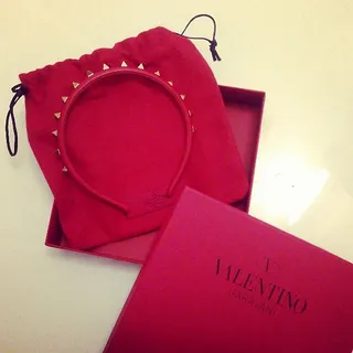 Ashley Madekwe - The actress is sure to turn heads in this punky studded headband from Valentino.   (Photo: Ashley Madekwe via Instagram)