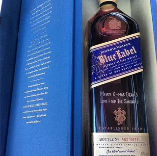 Swizz Beatz - The hit record producer says he’s saving this bottle of Johnnie Walker Blue Label brand scotch (which retails at $229) for New Year’s Eve. Perhaps a romantic midnight toast with wifey Alicia Keys?(Photo: Swizz Beatz via Instagram)