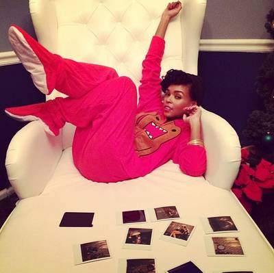 Janelle Monae - Is it just us, or is Janelle Monae the first star to make footed pajamas look so fly?   (Photo: Janelle Monae via Instagram)