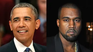President Obama on recent Kanye West rants:&nbsp; - &quot;If it was a concert, then I might not mind listening to him.&quot;  (Photos from left: Peter Macdiarmid/Getty Images, Pascal Le Segretain/Getty Images)