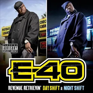 4. Revenue Retrievin': Day Shift &amp; Night Shift (2010) - With strong singles and a little help from some of his Bay Area brethren, E-40 made it clear on this double album that he was still a force on radio and in the streets. "I had the song 'B---h' on there. I had the 'Art of Storytellin',' which surprisingly a lotta females liked," said the NorCal veteran. "The whole thing was storytellin' at it's best," he boasted.(Photo: Heavy on the Grind Entertainment)
