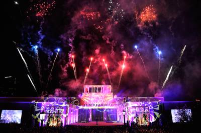 A Texas Celebration - Fireworks lit up the sky following the opening ceremony of the George W. Bush Presidential Library, which is the 13th presidential library in the National Archives and Records Administration system.   (Photo: Kevork Djansezian/Getty Images)