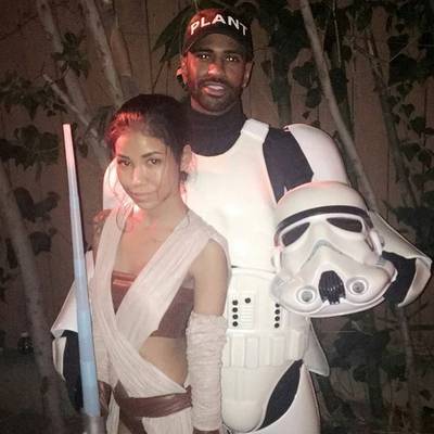 Episode VII - They channeled their love for sci-fi as Rey and Finn from&nbsp;Star Wars: The Force Awakens for Halloween.(Photo: Jhene Aiko via Instagram)&nbsp;