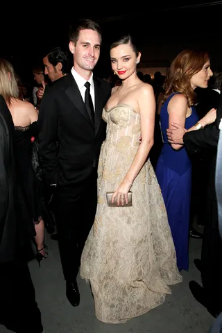 Evan Spiegel and Miranda Kerr - The Snapchat founder made every computer nerd's dream a reality when he popped the question to the supermodel in July.(Photo: Tommaso Boddi/Getty Images for Baby2Baby)&nbsp;