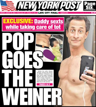 Anthony Weiner - Former Congressman Anthony Weiner made major headlines back in August after word got out that he allegedly texted a woman a “lurid crotch shot with his toddler son in the picture.” The woman even said their sexting conversation continued for some time. Talk about messy.(Photo: NY Post Magazine)