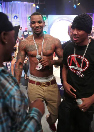 Nick Cannon and Game - Nick and Game greeted fans.(Photo: Terrence Jennings/PictureGroup)