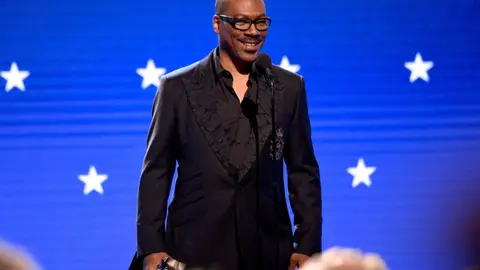 SANTA MONICA, CALIFORNIA - JANUARY 12: Eddie Murphy accepts the Lifetime Achievement Award onstage at the 25th Annual Critics' Choice Awards at Barker Hangar on January 12, 2020 in Santa Monica, California. (Photo by Kevin Mazur/Getty Images for Critics Choice Association)