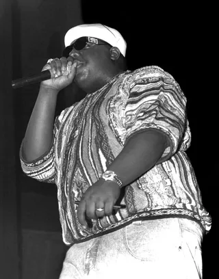 Vintage - When you think of Coogi, you think of The Notorious B.I.G., who name dropped the iconic Italian brand many times throughout his career. His most famous Coogi line? “Heartthrob never / Black and ugly as ever / However, I stay Coogi down to the socks.” (Photo: Raymond Boyd/Michael Ochs Archives/Getty Images)&nbsp;