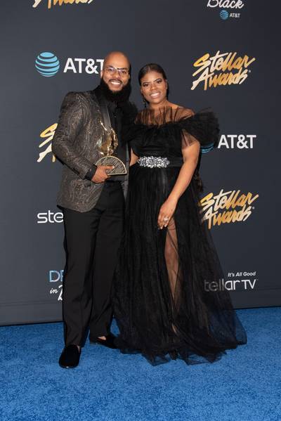 JJ and Trina Hairston complimented each other’s fly with stylish black evening attire. - (Photography By Gip III for Central City Productions) (Photography By Gip III for Central City Productions)
