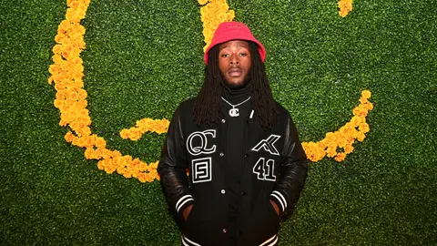 ATLANTA, GA - MARCH 06: Alvin Kamara attends Quality Control Pre-Game All Star Edition Brunch at Negril ATL on March 6, 2021 in Atlanta, Georgia. (Photo by Prince Williams/Wireimage)