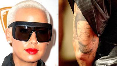 Amber Rose - It's one thing to have your ex's name inked on you, but to have his actual face is a whole other story. Amber Rose got divorced from Wiz Khalifa after only a year, but his face is literally stamped on her arm for life.(Photos: Valerie Macon/Getty Images)