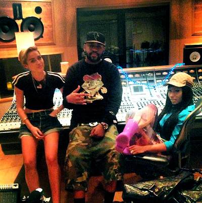 Miley Is Still Twerking - Miley Cyrus isn't playing games when it comes to her new music. She was spotted in the studio with super producer Mike WiLL Made It and the one and only queen of rap Nicki Minaj. It'll be interesting to see what they're conjuring up.  (Photo: Mike Will Made It via Instagram)