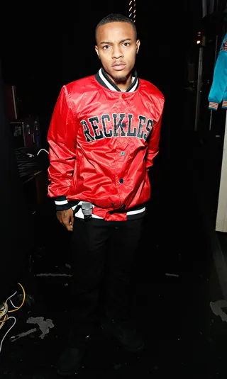 Reckless - Host Bow Wow poses backstage wearing a track jacket that reads Reckless.&nbsp;(Photo: Cindy Ord/BET/Getty Images for BET)