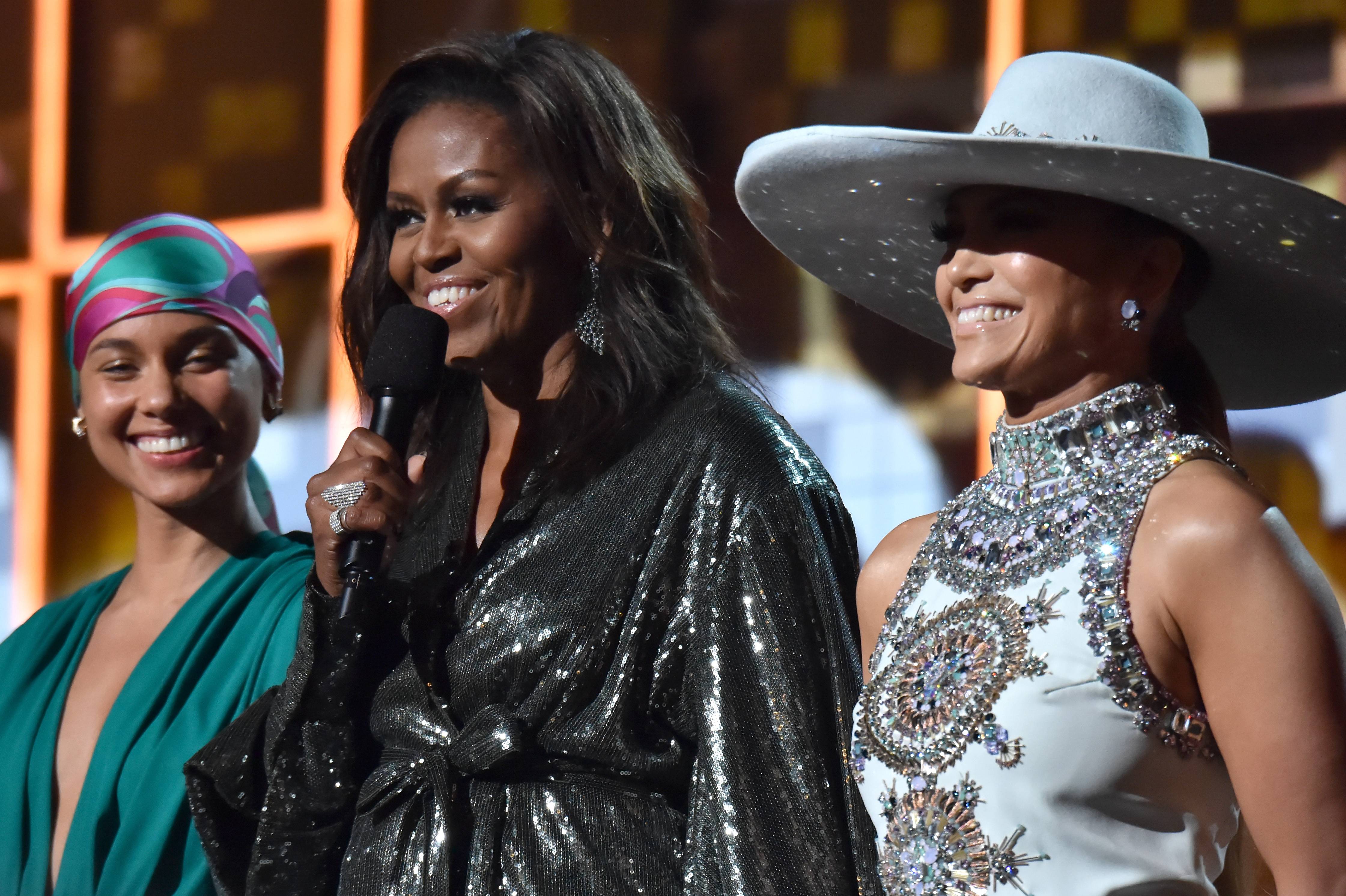 Grammys 2019: Alicia Keys Opens Show With Michelle Obama, Lady Gaga