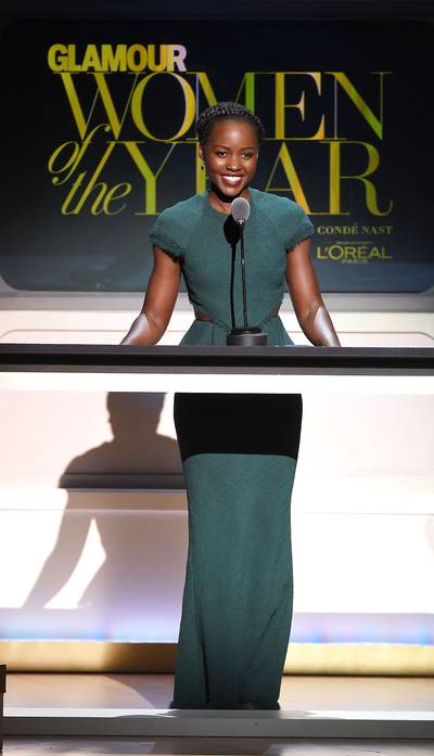 Celebrating Women - Lupita Nyong'o speaks onstage at the 2015 Glamour Women of the Year Awards at Carnegie Hall in New York City.(Photo: Larry Busacca/Getty Images for Glamour)