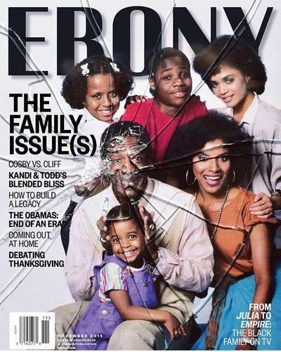The Huxtables on Ebony - It’s the issue folks can’t stop talking about. B*Real’s Kellee Terrell even weighed in on the powerful image of this cover and the value in separating perceptions about Bill Cosby the actor away from Bill Cosby the man in the wake of the comedian’s sex scandal.  (Photo: Ebony Magazine, November 2015)