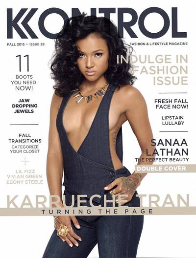 Karrueche Tran on Kontrol - The model/actress is opening up about life after dating Chris Brown. “I haven’t really explored dating yet and I’m not sure if I’m mentally there just because of all the stuff that I’ve been through. It’s a lot to open up to somebody,” she tells the magazine. “I think people are intimidated by the drama [from my past relationship] and not wanting to deal with it because it’s an ongoing story. I’m very guarded and very to myself.”  (Photo: Kontrol Magazine, Fall 2015)
