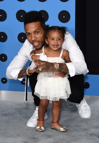 2017:&nbsp;Kid Ink And Daughter Aislin Parvaneh Collins - BET Awards 2017 (Photo by CHRIS DELMAS/AFP via Getty Images) (Photo by CHRIS DELMAS/AFP via Getty Images)