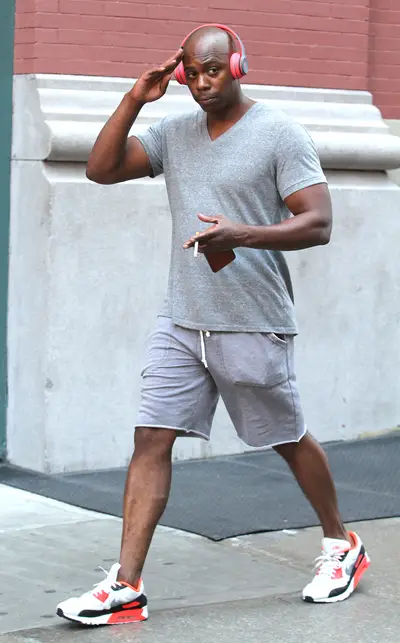 Smoke and a Workout? - Dave Chappelle went for a walk with a cigarette after working out in Manhattan's SoHo neighborhood. (Photo: LGjr-RG, PacificCoastNews)