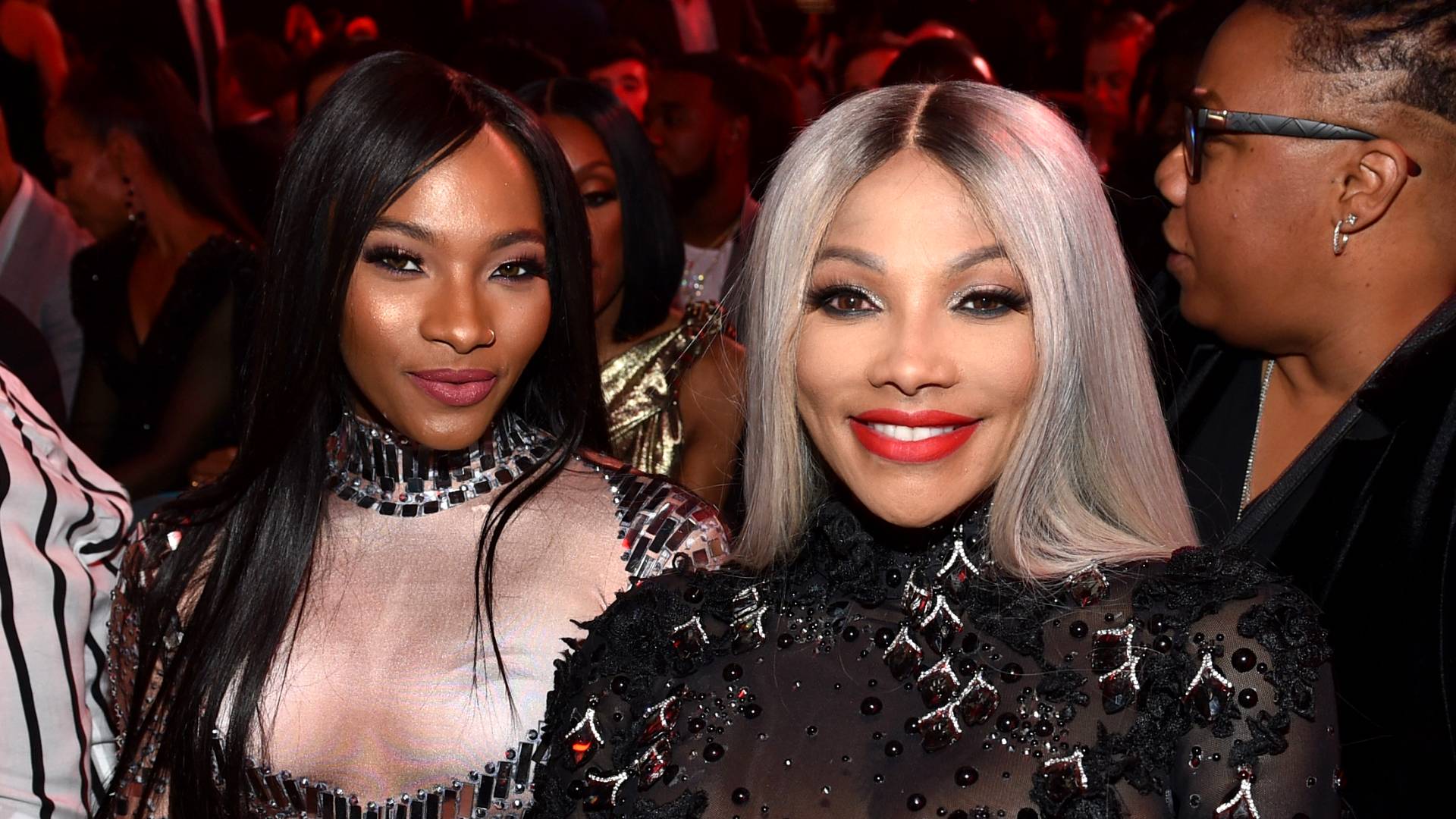 Egypt Criss (L) and Sandra Denton attend the 2018 Billboard Music Awards at MGM Grand Garden Arena on May 20, 2018 in Las Vegas, Nevada. 