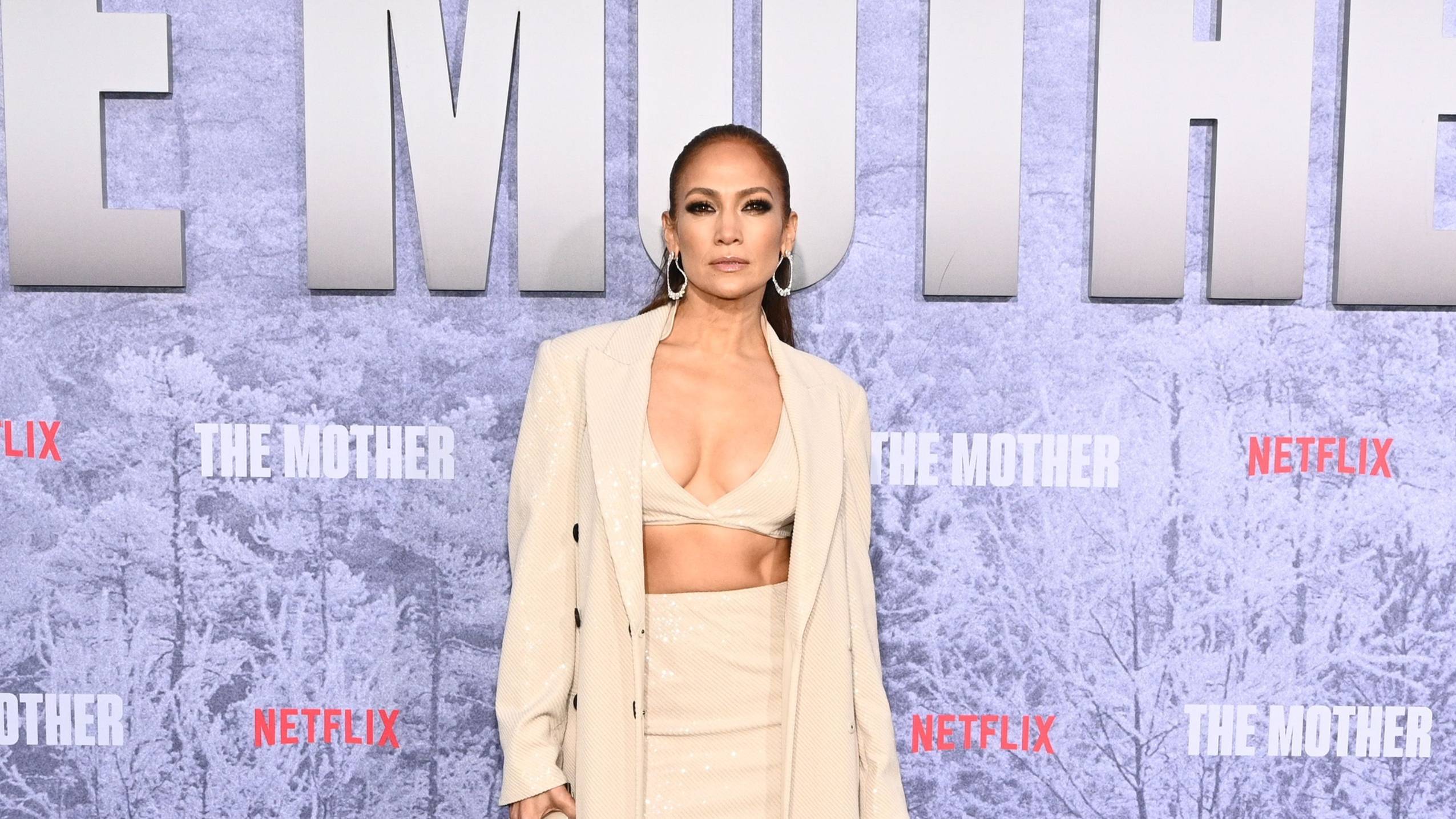 Jennifer Lopez attends "The Mother" Los Angeles Premiere Event at Westwood Village on May 10, 2023 in Los Angeles, California. 
