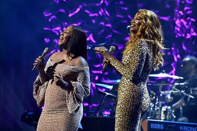 Gospel singers Le'Andria Johnson and Yolanda Adams - (Photo by Mike Coppola/Getty Images for BET)