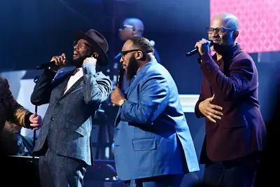 Host Rickey Smiley, Marvin Sapp and Keith Staten - (Photo by Mike Coppola/Getty Images for BET)
