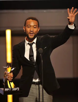 Humanitarian Award Recipient - John Legend - For his contributions to society, John Legend was honored with a Humanitarian Award at the 2010 BET Awards.(Photo: Lamond Goodloe/PictureGroup)