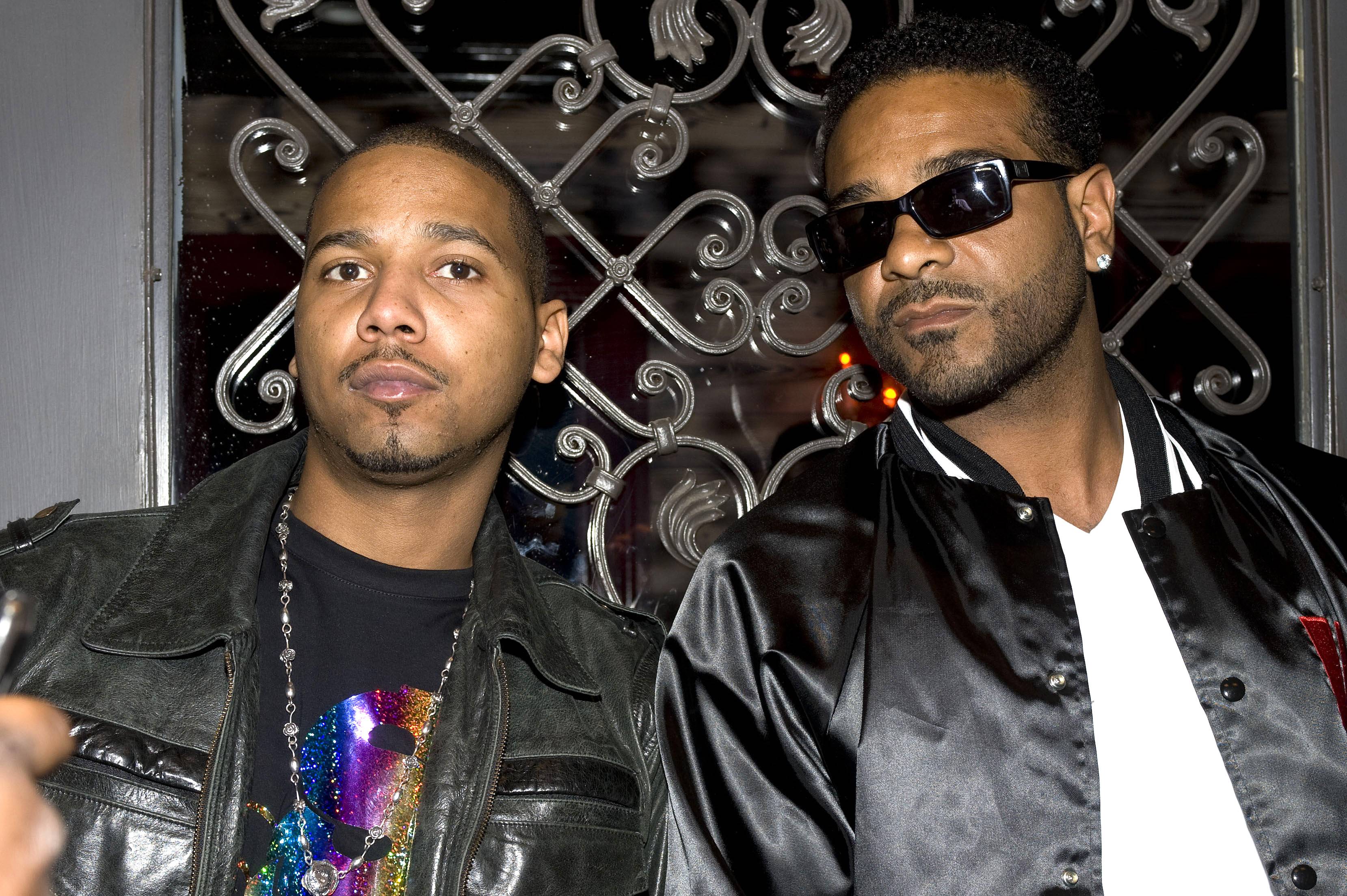 Dipset Dudes - Rappers Juelz Santana, left, and Jim Jones lay low at the premiere party for MTV 2’s Funk Flex Full Throttle in NYC.(Photo: Andrew Marks/PictureGroup)