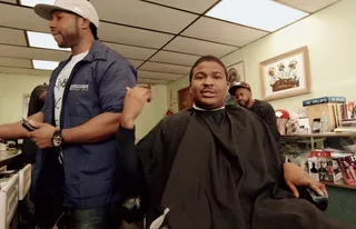 Home Away From Home - DNA relaxes in the Black man's sanctuary aka the barbershop.(Photo: BET)