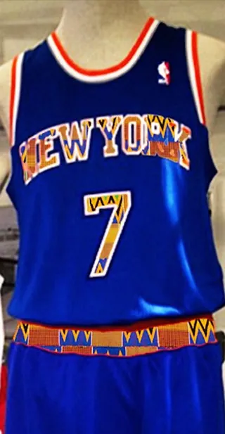 New York Knicks Carmelo Anthony Jersey - With bright blues and warm oranges this jersey is clean enough to make a non-Knicks fan rock it.&nbsp;(Photo: NBAbhmjerseys via Instagram)