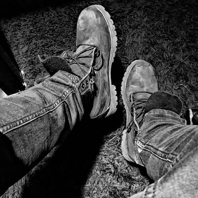 Rugged Touch - Everything looks better in black and white, including some rugged Tims. Big ups to Lil' Shawn for this visual.   (Photo: Lil Shawn via Instagram)&nbsp;