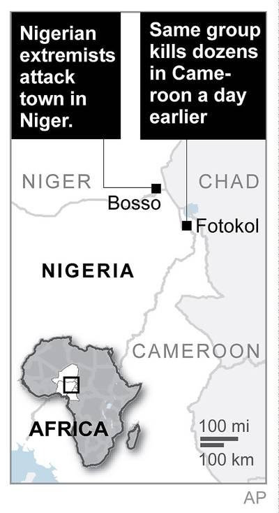 Continued Attacks in Nigeria's Neighboring Nations - In early February, Boko Haram began escalating its attacks outside of Nigeria, targeting neighboring Cameroon and Niger, the BBC&nbsp;reports. Residents of a northern Cameroonian town claim that suspected militants hijacked a bus and drove towards the Nigerian border, abducting at least 20 people. Another nearby related incident led to the deaths of several Boko Haram fighters, according to a local reporter. The looting of food and livestock by a separate group of fighters was also reported. In Niger, militants targeted a prison on Feb. 9, but were reportedly driven away by Nigerian and Chadian soldiers. A car bomb exploded at a market that same day, leaving at least one reported casualty and 15 wounded.(Photo: AP)