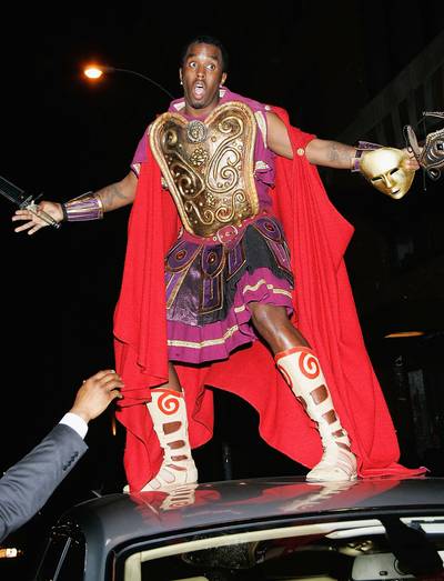 Diddy as Gladiator - Sean &quot;Didddy&quot; Combs arrives atop a car to Mariah Carey's Halloween Party at Cain in 2004 in New York City. (Photo: Evan Agostini/Getty Images
