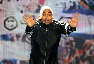 Look Ma, No Hands - Breezy performs his smash single "Look At Me Now" at the 2011 BET Awards and the crowd goes wild.  (Photo: Joe Scarnici/WireImage)