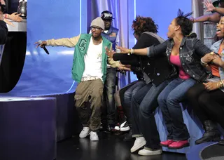 Travis Porter Enters - Travis Porter takes the stage at&nbsp;106 &amp; Park, May 14, 2012.&nbsp;(Photo: John Ricard / BET)&nbsp; &nbsp;&nbsp;&nbsp;&nbsp;