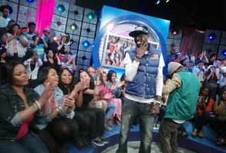 Love Yall - Travis Porter acknowledges audience members at&nbsp;106 &amp; Park, May 14, 2012.&nbsp;(Photo: John Ricard / BET)&nbsp;&nbsp;&nbsp;&nbsp;