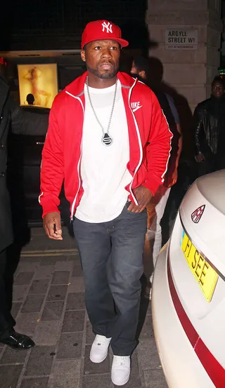 Trippin' All Over the World - 50 Cent has been making the social rounds as of late. Here the rapper-actor was spotted leaving the Triple Entertainment End of Season party at Movida Nightclub in London.   (Photo: Optic Photos, PacificCoastNews.com)