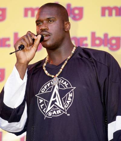 Shaquille O'Neal - Shaq has released several albums, including one gold and one platinum LP, since 1993. He's worked with the Notorious B.I.G., Jay Z, Bobby Brown, Mobb Deep, Rakim and many more.(Photo: Andy Lyons/ALLSPORT/Getty Images)
