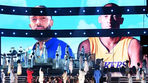 Nipsey Hussle and Kobe Bryant being honored at the 2020 Grammy Awards
