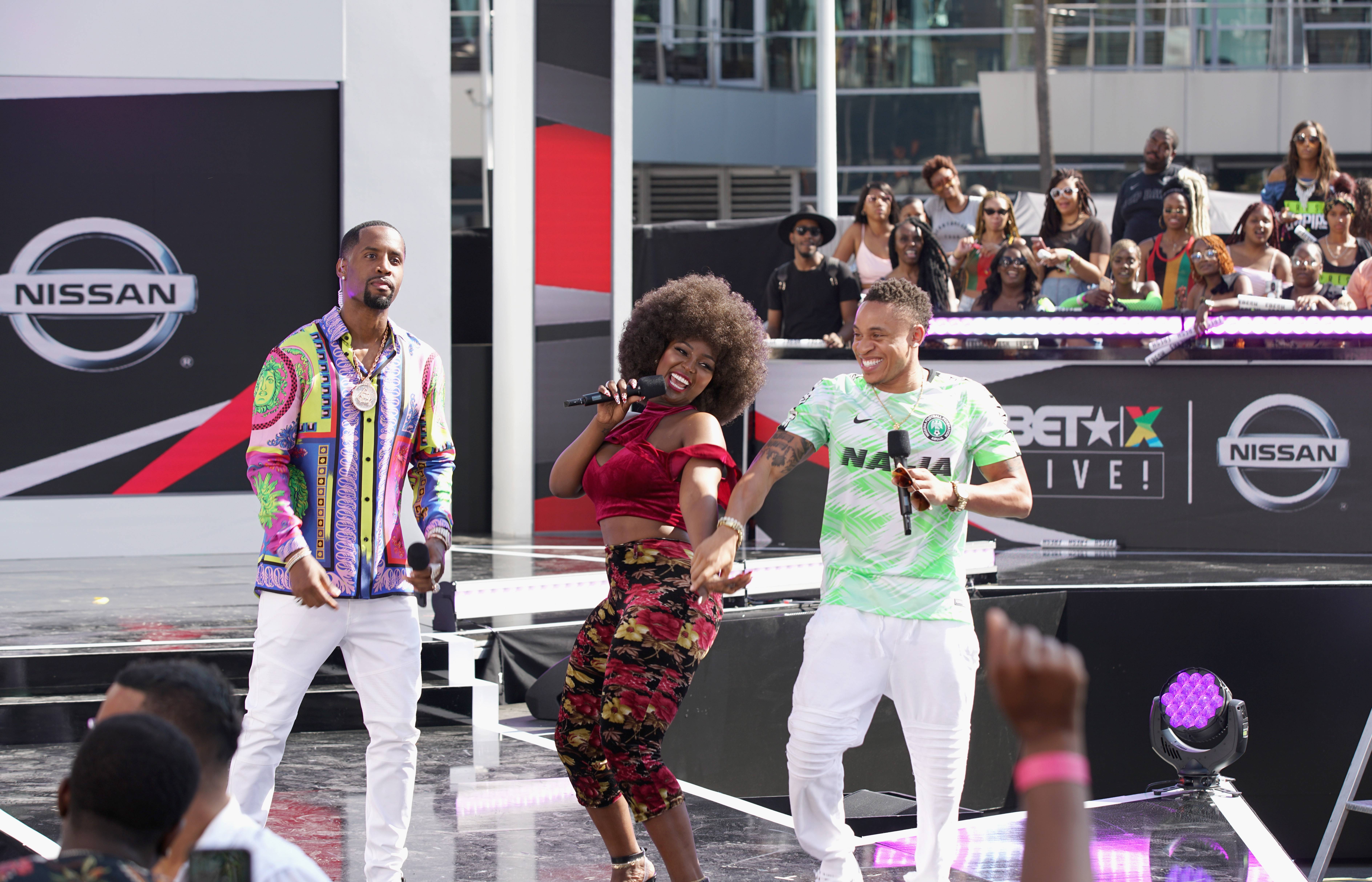 BETX Live hosts Safaree, Amara La Negra, Rotimi on BET Experience 2018.