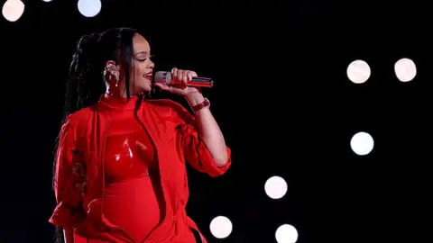 Rihanna performs onstage during the Apple Music Super Bowl LVII Halftime Show at State Farm Stadium on February 12, 2023 in Glendale, Arizona. (Photo by Gregory Shamus/Getty Images)
