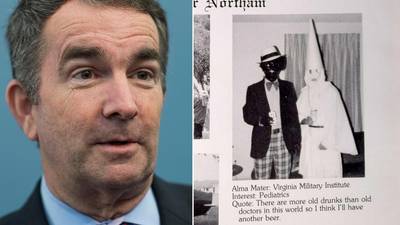 Ralph Northam Accused Of Dressing In Blackface Or As KKK Member - While Gov. Northam&nbsp;first apologized then later denied appearing in the KKK/blackface yearbook image, he did admit to using shoe polish on his skin to once dress as Michael Jackson. (Photo: Library of Yearbooks)