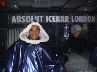 London - Ice. Ice. Baby. Dorion tries to stay warm at the Icebar.