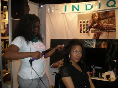 Getting My Hair Did - Bronner Brothers Hair show, February '08. Shonda hooking me up and showing her skills.