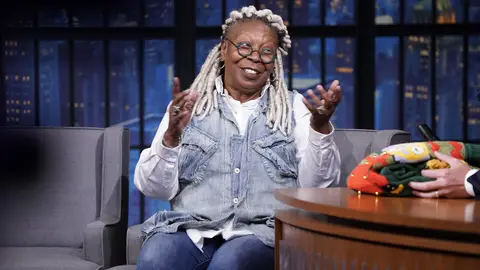 LATE NIGHT WITH SETH MEYERS -- Episode 911 -- Pictured: Comedian Whoopi Goldberg during an interview on November 11, 2019 -- (Photo by: Lloyd Bishop/NBC/NBCU Photo Bank)