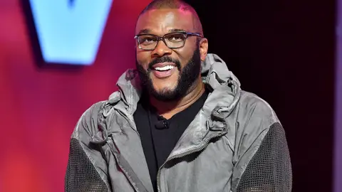 NEW ORLEANS, LOUISIANA - JULY 07: Tyler Perry speaks on stage at 2019 ESSENCE Festival Presented By Coca-Cola at Ernest N. Morial Convention Center on July 07, 2019 in New Orleans, Louisiana. (Photo by Paras Griffin/Getty Images for ESSENCE)