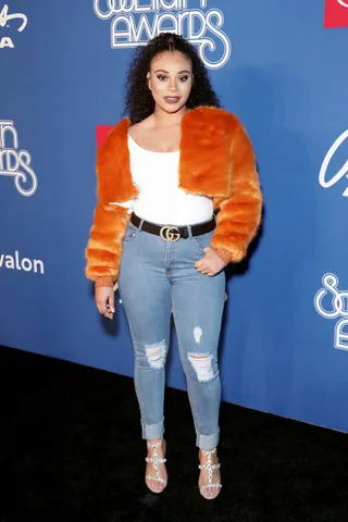 Koryn Hawthorne Came Through In Her Cropped Orange Fur Jacket! - (Photo: Leon Bennett/Getty Images for BET)&nbsp;