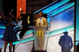 He's One Good Kid - Donovan Smith accepts the Community Choice Youth Award.(Photo: Teal Moss/BET)