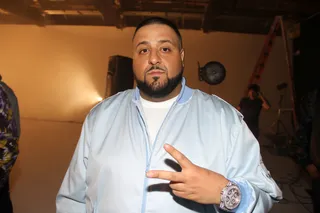 Deuces - DJ Khaled chucking the deuce on the set of his "Welcome to My Hood (Remix)" video shoot in New York City on March 29, 2011.(Photo: Walik Goshorn for BET Digital)